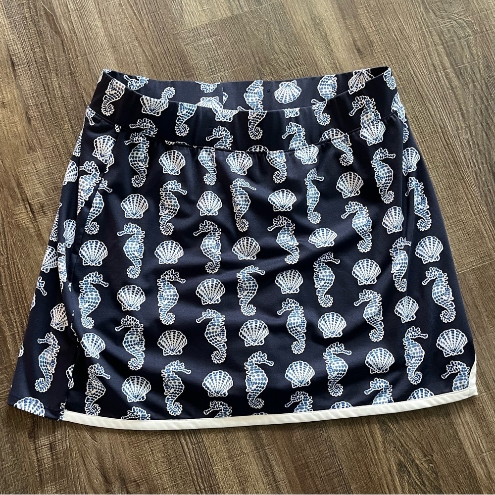 Crown & Ivy navy/white skort size Large 10/12 L pull-on